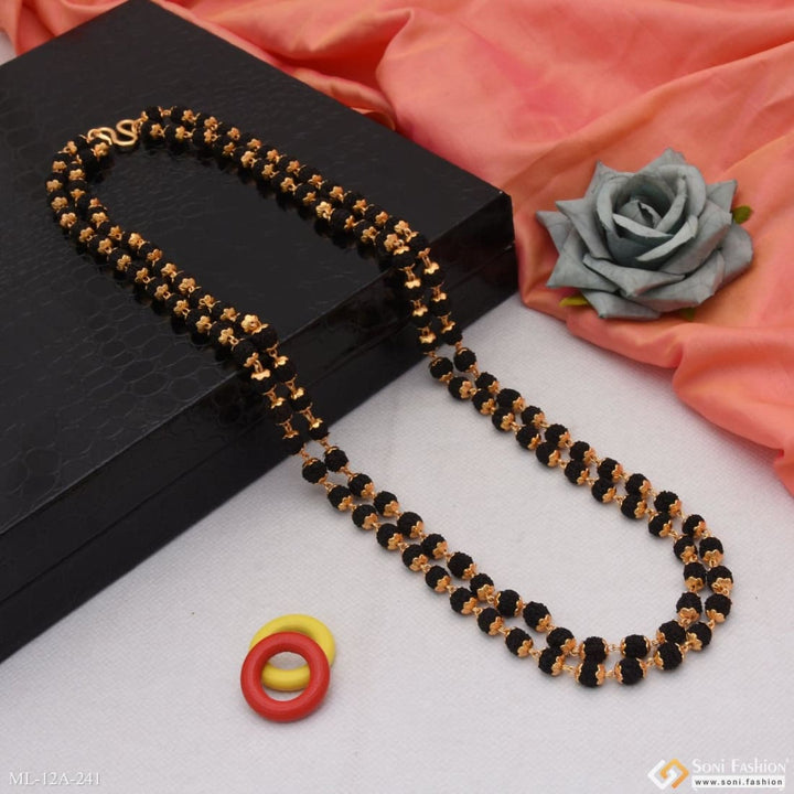 2 line latest design high-quality gold plated rudraksha mala