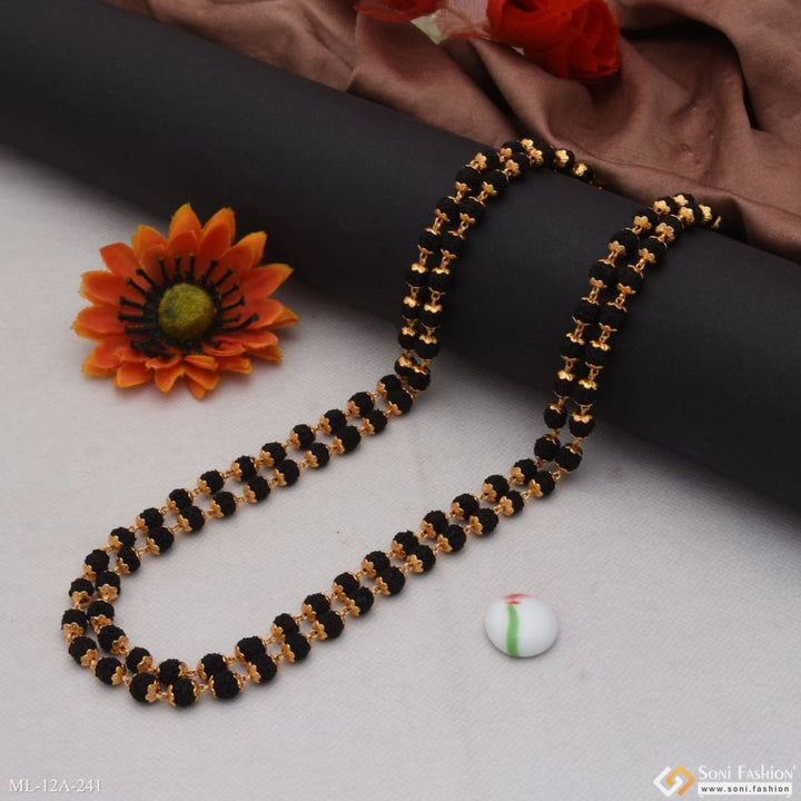 2 line latest design high-quality gold plated rudraksha mala