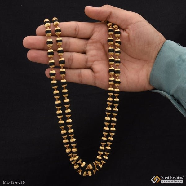 2 line lovely design high-quality gold plated rudraksha mala