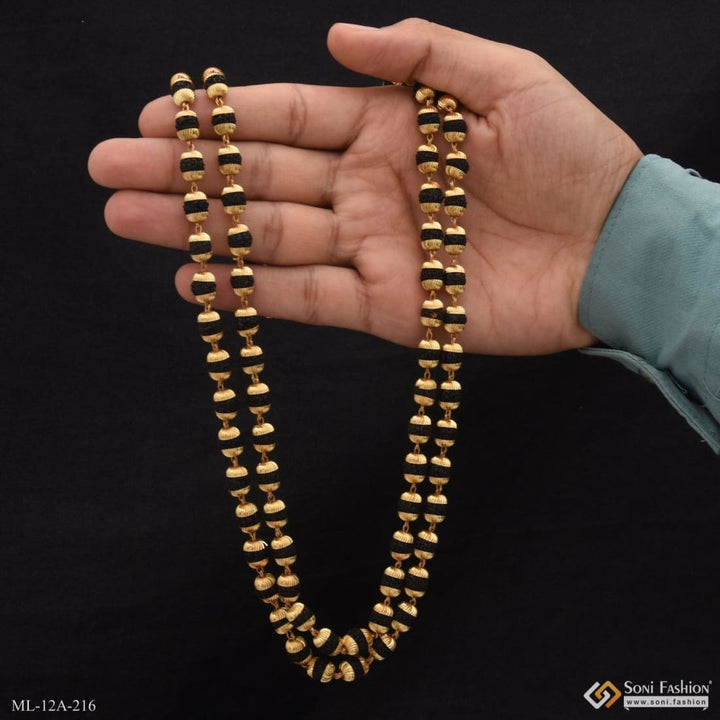 2 line lovely design high-quality gold plated rudraksha mala