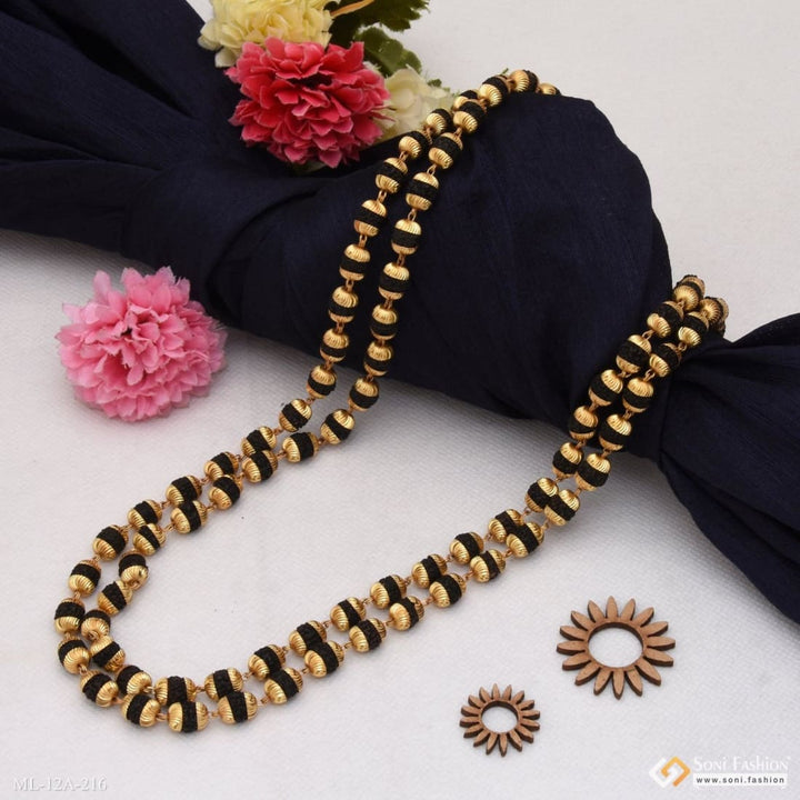 2 line lovely design high-quality gold plated rudraksha mala