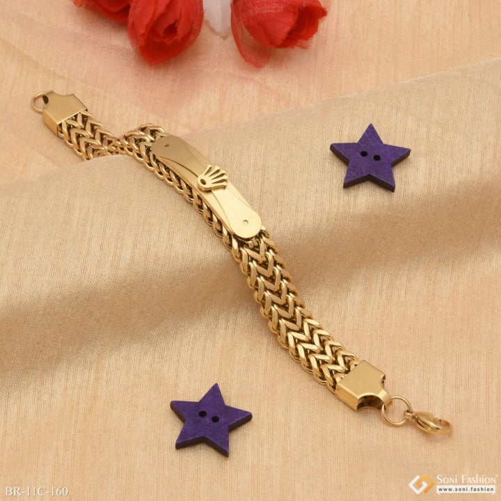 2 line superior quality hand-finished design golden color