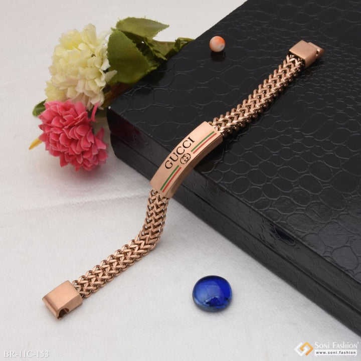 2 line superior quality high-class design rose gold bracelet