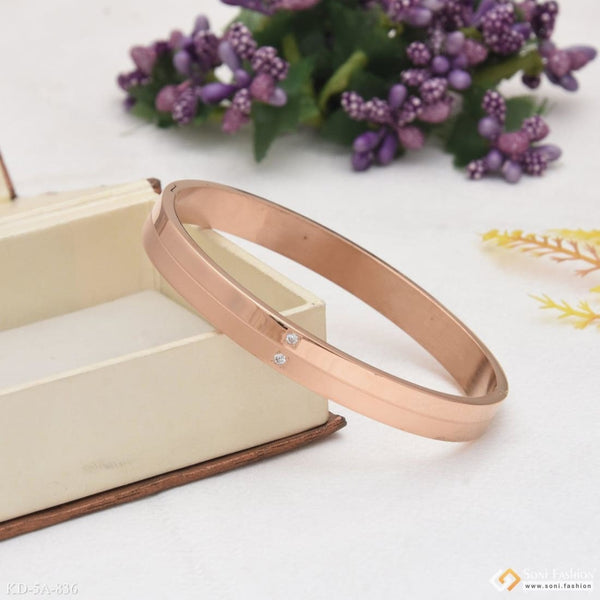 2 line unique design premium-grade quality rose gold kada