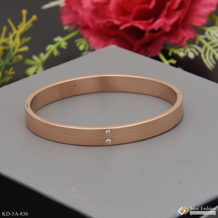 2 line unique design premium-grade quality rose gold kada