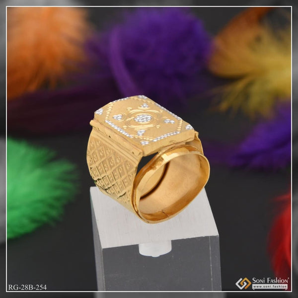 1 gram gold plated superior quality sparkling design ring