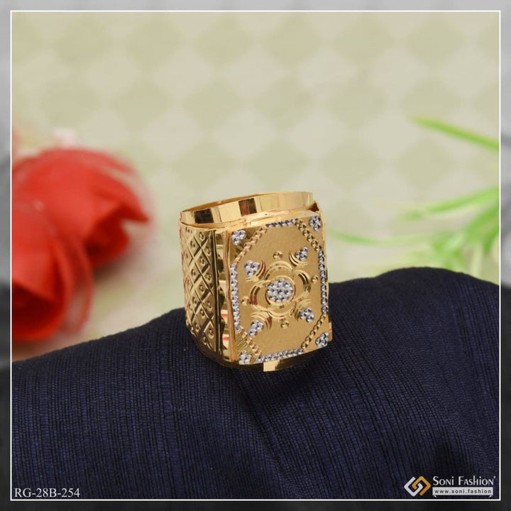 1 gram gold plated superior quality sparkling design ring