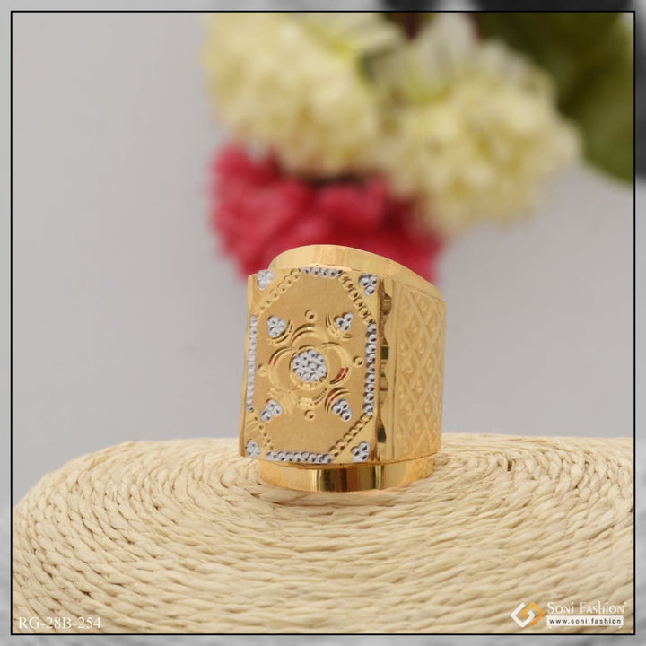 1 gram gold plated superior quality sparkling design ring