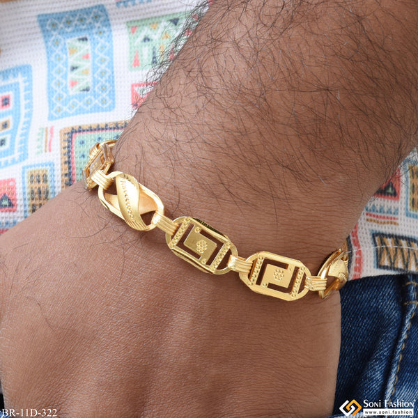 2 In 1 Awesome Design Gold Plated Nawabi Bracelet for Men - Style D322