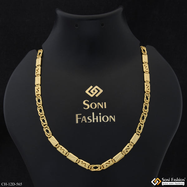 2 In 1 Best Quality Gold Plated Nawabi Chain for Men - Style D565