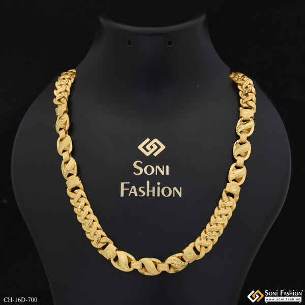 2 In 1 Delicate Design Gold Plated Kohli Chain for Men - Style D700