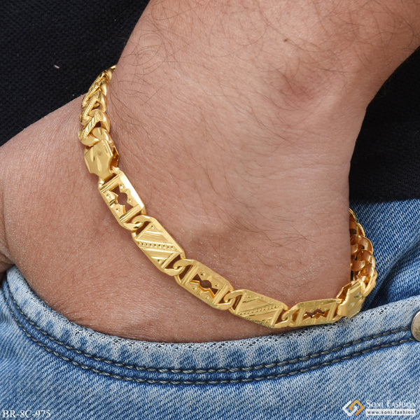 2 In 1 Nawabi Extraordinary Design Gold Plated Bracelet for Men - Style C975