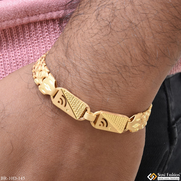 2 In 1 Fashionable Design Gold Plated Pokal Bracelet for Men - Style D145