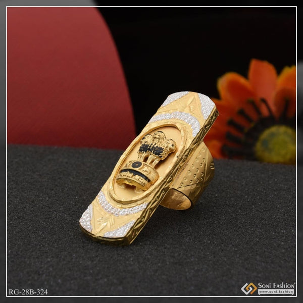 1 gram gold plated mudra superior quality unique design ring