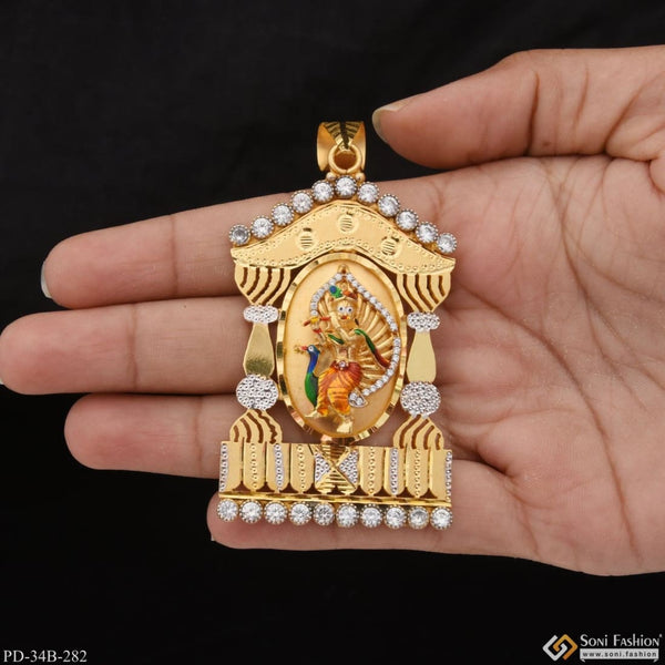 1 Gram Gold Plated Krishna with Diamond Delicate Design Pendant for Men - Style B282