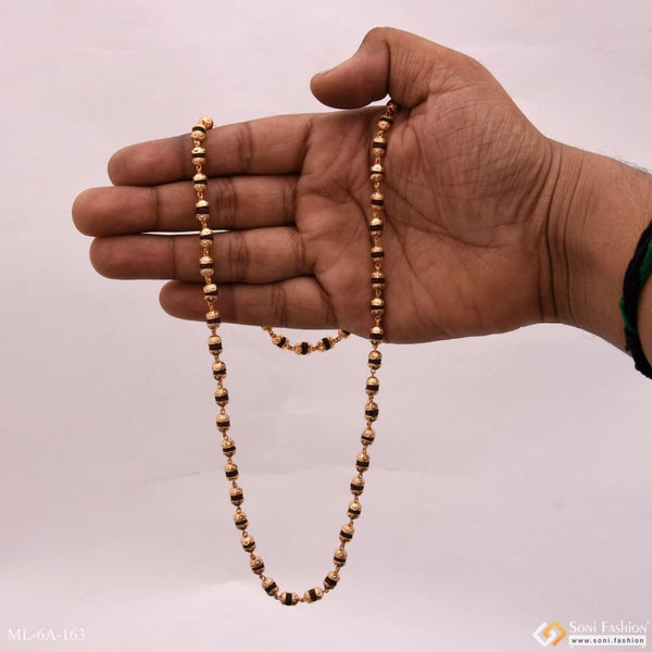 Superior Quality Hand-crafted Design Gold Plated Rudraksha Mala - Style A163