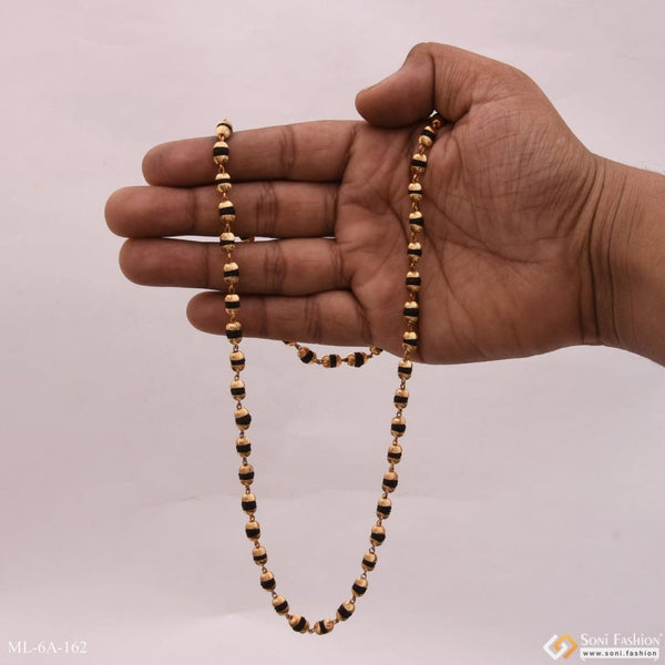 Streamlined Design Superior Quality Gold Plated Rudraksha Mala - Style A162