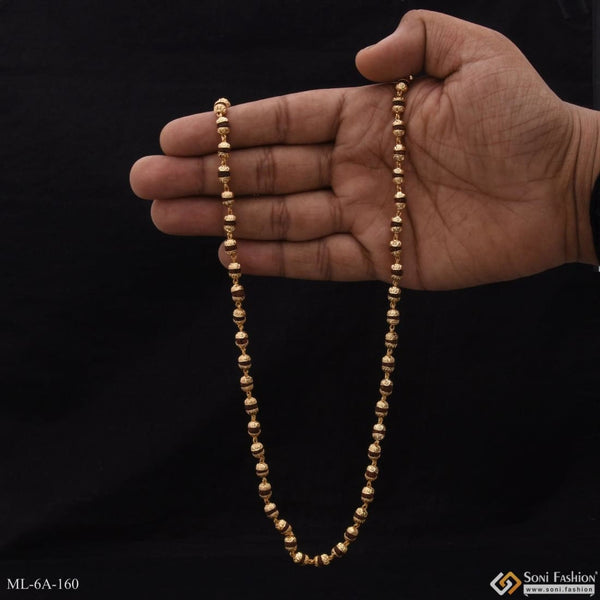 Small Size Sparkling Design Gold Plated Rudraksha Mala - Style A160