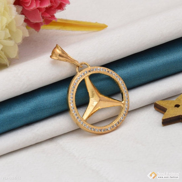 Triangle With Diamond Latest Design High-quality Gold Plated Pendant - Style B018