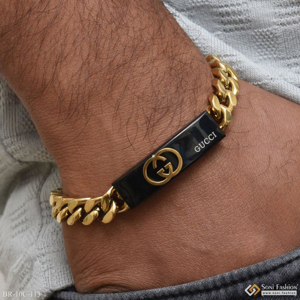 Superior Quality Graceful Design Black & Golden Color Bracelet for Men - Style C113