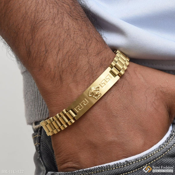 Distinctive Design Best Quality Black & Golden Color Bracelet For Men - Style C122