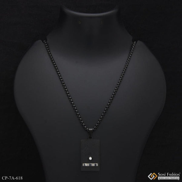 Stylish Design Best Quality Black Color Chain Pendant Combo for Men - Style A618