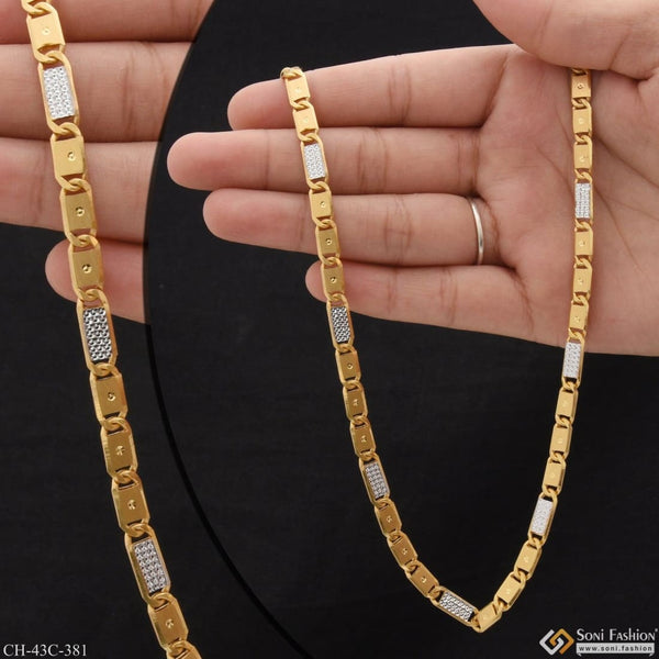 1 Gram Gold Plated Exquisite Design High-Quality Nawabi Chain for Men - Style C381