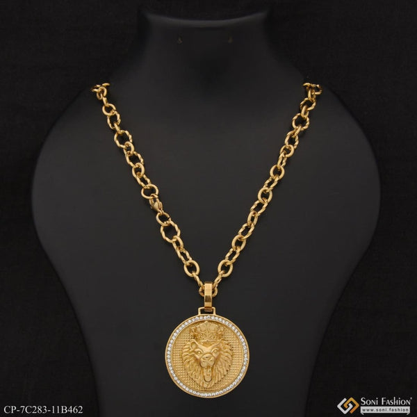 Lion with Diamond Expensive-Looking Design Chain Pendant Combo for Men (CP-C283-B462)