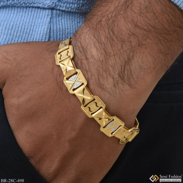 1 Gram Gold Plated Gorgeous Design Delicate Design Bracelet For Men - Style C498