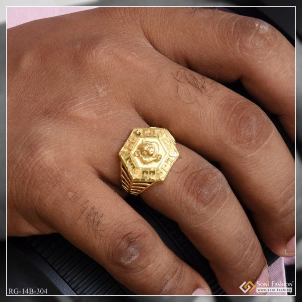 1 Gram Gold Plated Lion Stunning Design Superior Quality Ring for Men - Style B304