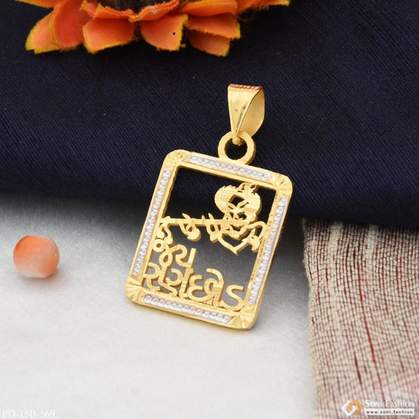 1 Gram Gold Plated Jay Ranchhod Finely Detailed Design Pendant For Men - Style B569