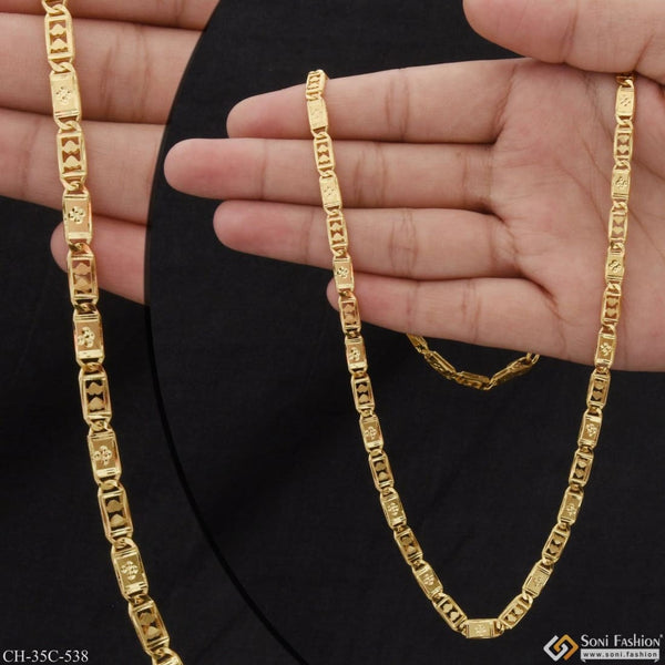 1 Gram Gold Plated Nawabi Exciting Design High-Quality Chain for Men - Style C538