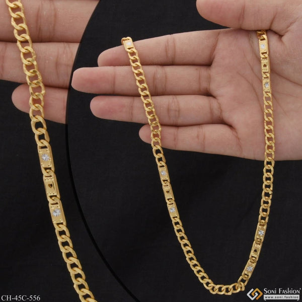 1 Gram Gold Plated Linked Nawabi Sophisticated Design Chain for Men - Style C556