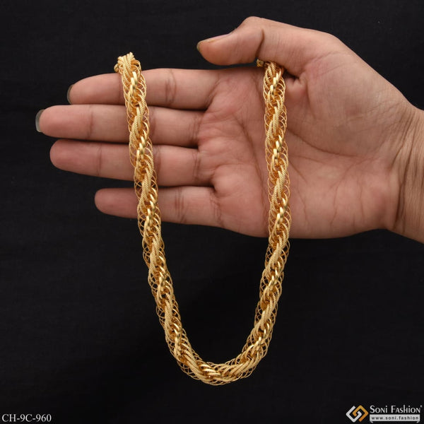 Rassa Superior Quality High-class Design Gold Plated Chain For Men - Style C960