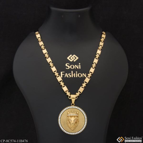 Lion Stunning Design Superior Quality Chain Pendant Combo for Men (CP-C574-B476)