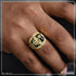 1 Gram Gold Plated Shiv On Green Stone Delicate Design Ring For Men - Style B326