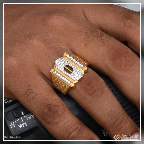 Attention-Getting Design with Diamond Ring for Men - Style A904