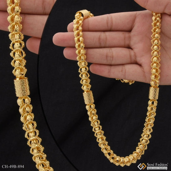 1 Gram Gold Plated 2 in 1 Rajwadi Decorative Design Best Quality Chain - Style B894