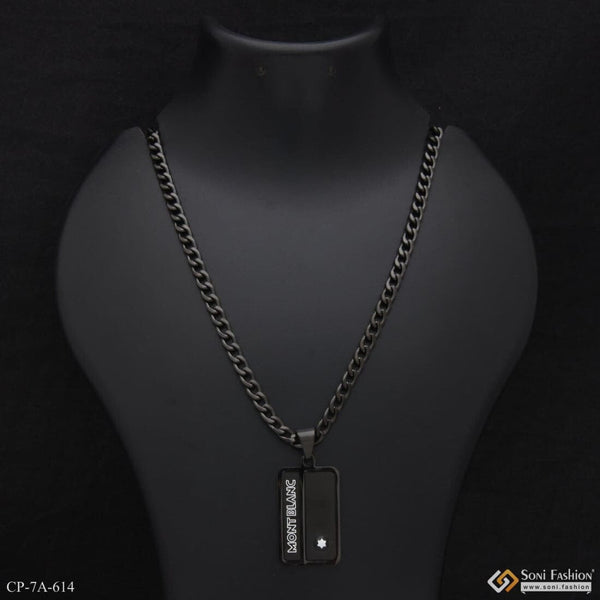 Best Quality Durable Design Black Color Chain Pendant Combo for Men - Style A614