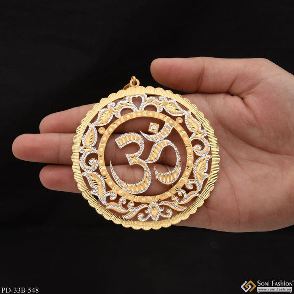 1 Gram Gold Plated Om Decorative Design Best Quality Pendant for Men - Style B548