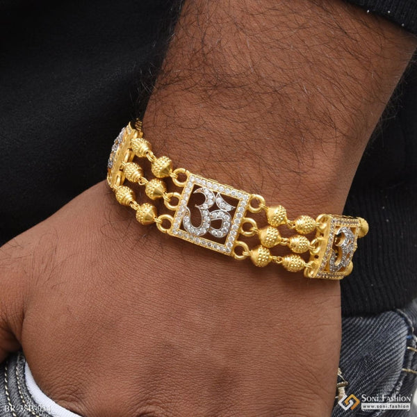 1 Gram Gold Plated Om with Diamond Fancy Design High-Quality Bracelet - Style B934