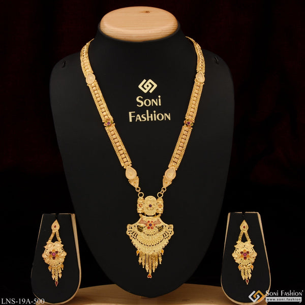 Brilliant Design Glamorous Design Gold Plated Necklace Set for Women - Style A500