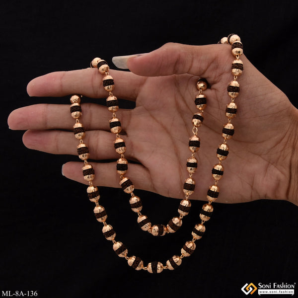 Exquisite Design High-Quality Gold Plated  Rudraksha Mala for Men - Style A136