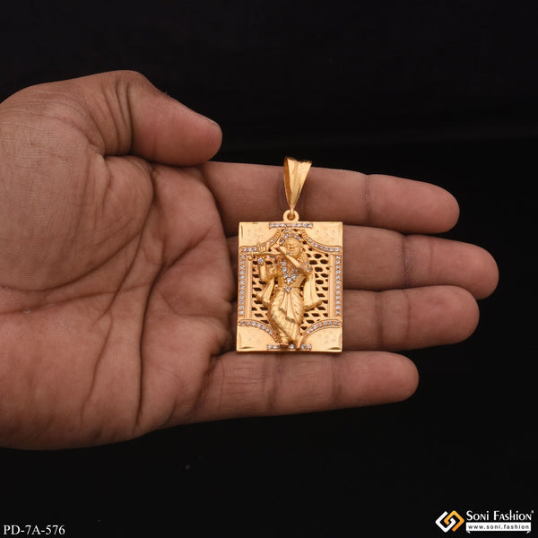 Very Best Krishna Embossed Attractive Pendant With Diamond - Style A576