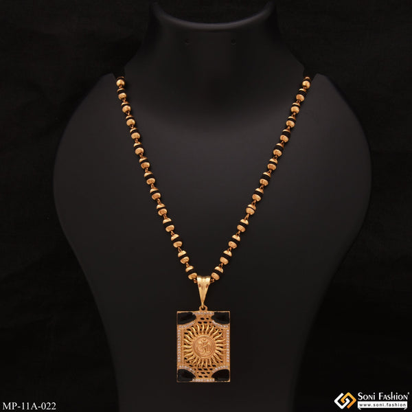 Om Exquisite Design Gold Plated Rudraksha Mala With Pendant For Men - Style A022