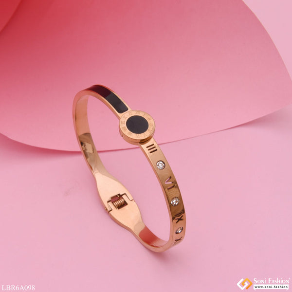 Roman Number With Diamond Gorgeous Design Rose Gold Bracelet - Style Lbra098