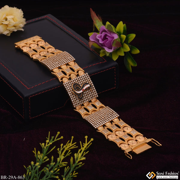 Goga Maharaj Handmade Gold Plated 23 Diamonds Line Bracelet - Style A863