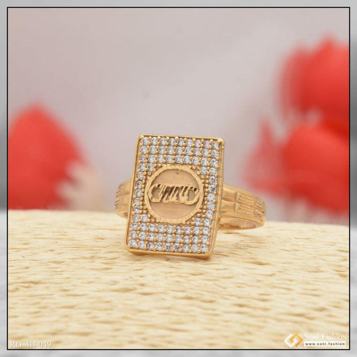 4 round with diamond sophisticated design gold plated ring