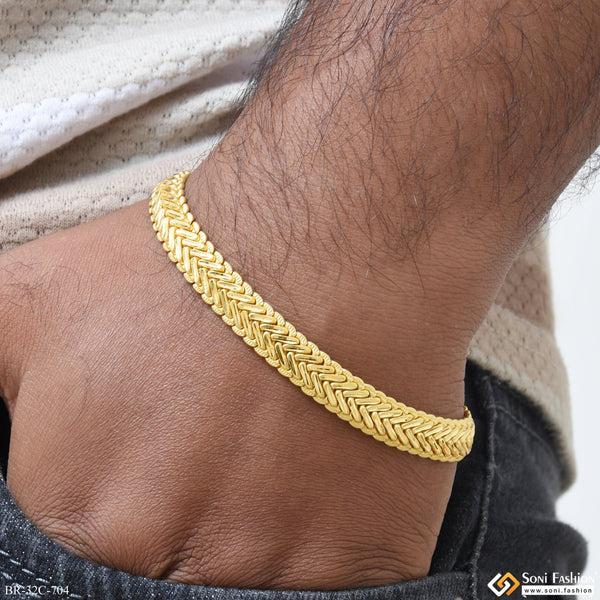 1 Gram Gold Plated Superior Quality High-class Design Bracelet For Men - Style C704