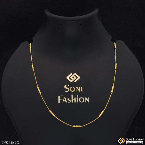 1 Gram Gold Plated Unique Design Gorgeous Design Chain For Ladies - Style A302